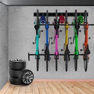 Oududianzi Bike Storage Rack, Wall Bike Rack Holds 6 Bicycles, Up to 500lbs, Heavy Duty Bike Hangers, Solid Steel Bicycle Storage, Bike wall Mount