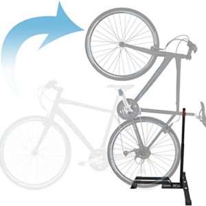 Qualward Bicycle Stand Vertical Bike Rack Floor Adjustable Upright Design, Space Saving for Living Room, Bedroom and Garage