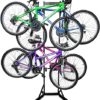 RaxGo Bike Garage Storage Rack, 4 Bicycle Floor Stand Rack, Adjustable, Freestanding Universal For Indoor Use